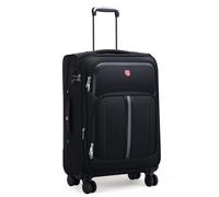 ROPLUS 1399U Softside Expandable Luggage with 4 Spinner Wheels, Black, 25-Inch, 4 Wheel Upright Rollaboard Suitcase