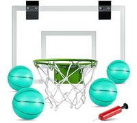 ROPODA Mini Basketball Hoop, Basketball Hoop for Kids, Indoor Basketball Hoop with 4 Balls & Pump Over The Door, Basketball Toy Gift for Boys Girls, 44 * 30CM