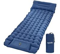 ROPODA Camping Mat,Ultralight Inflatable Camping Mattress with Pillow, Built-in Foot Pump, Waterproof Sleeping Pad with Carry Bag for Hiking, Camping，Backpacking，77''*27''*3.9'' (blue)