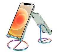 ROPOSY Cell Phone Stand for Desk, Cute Metal Rainbow Cell Phone Stand Holder Desk Accessories, Compatible with All Mobile Phones, iPhone, Switch, iPad