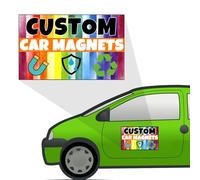 RoPox 2 Pack Custom Car Magnet Sign, Custom Magnetic Bumper Sticker Customizable Magnet, Choose Your Text and Image, Customizable for Businesses, Advertising, Personal Use, Gifts, Multiple Size