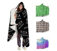 RoPox Custom Hooded Blanket, Face Personalized Sweatshirt Hooded Blankets Throws,Personalized Wearable Blanket Plush Warm Fluffy Blanket for Couch Travel for Adult Women and Men