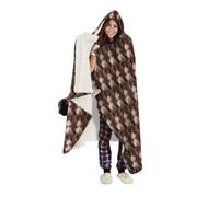 RoPox Custom Hooded Blanket, Face Personalized Sweatshirt Hooded Blankets Throws,Personalized Wearable Blanket Plush Warm Fluffy Blanket for Couch Travel for Adult Women and Men