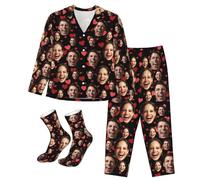 RoPox Custom Pajama Pants for Women Men, Customizable with photos and text, Pet Face Pj Pants, Couples Funny PJ, Personalized Pajamas Set with Photo, Personalized GIfts