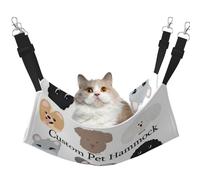 RoPox Custom pet Hammock Bed, for Cats Small Dogs Hamster and Rabbits, Metal hook, more sturdy,Soft Velvet Polyester Adjustable Straps, M/L Size
