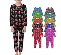 RoPox Custom Short Pajamas Set With Photo, Personalized children's pajamas, kids pyjamas sets unisex