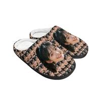 RoPox Custom Slippers, Personalized Photo & Text House Shoes/Winter Soft Plush Cotton - Casual Shape - Indoor/Outdoor Use, Funny Gifts for Men and Women