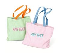 RoPox Custom Tote Bag, Customizable with Text or Name, Large Capacity, Advanced Embroidery Craftsmanship, Top Zipper Closure, Personalized Gifts for Women Mom Teachers Friends Bridesmaids