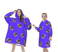 RoPox Custom Wearable Blanket Hoodie,Custom Oversized Blanket Hoodie Women Men with Pocket,Personalised Hooded Face Blanket Cozy Sweatshirt,Comfortable Women's Fit Hoodie,Gifts Adults Child