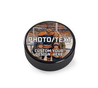 RoPox Hockey Puck Personalized, Customizable with Photos, Text, Logos, and Names, Solid Rubber, Durable & Wear, Hockey Gifts for Fans Mens Boys Boyfriend Husband Dad -Thanks Coach Gift