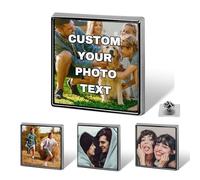 RoPox Personalised Pin Badge, Customizable photos and text, 1.8cm Aluminum Alloy Material Pin, Design Your Own Personalized Badge, for Shirt Jacket Business Wedding Birthday Party Idea