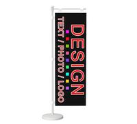 RoPox Personalized Desktop Flag, Custom Desk Top Flag Set with Pole and Base, Custom Desk Flag Print Your Own Logo Design Image Signs for Tradeshow, Press Conference, Office Desk Decorations