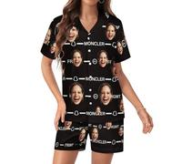 RoPox Personalized Pajamas Set, Custom Pyjama Set with Photo Face, Custom Short Pajamas, Custom Face Pajamas, Suitable for both men and women