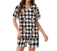 RoPox Personalized Pajamas Set, Custom Pyjama Set with Photo Face, Custom Short Pajamas, Custom Face Pajamas, Suitable for both men and women
