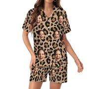 RoPox Personalized Pajamas Set, Custom Pyjama Set with Photo Face, Custom Short Pajamas, Custom Face Pajamas, Suitable for both men and women