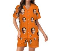 RoPox Personalized Pajamas Set, Custom Pyjama Set with Photo Face, Custom Short Pajamas, Custom Face Pajamas, Suitable for both men and women