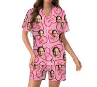 RoPox Personalized Pajamas Set, Custom Pyjama Set with Photo Face, Custom Short Pajamas, Custom Face Pajamas, Suitable for both men and women