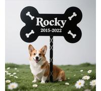 RoPox Personalized Pet Headstones, Customizable with photos and text, Outdoor Decorative Memorial Headstone, Garden Sympathy Stake Ornaments, for Any Animal Loss of Pet Gifts