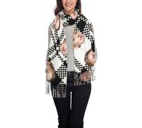 RoPox Personalized Scarves Wraps, Women's Tartan Scarf Thick Warm Blanket Ladies Scarves, Winter Warm Thick Tassel Scarf Stole Blanket Cape Christmas Birthday Gifts,Classic Stylish for Men and Women