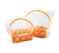 Roppolo 50 Pcs 5.1 Inch Bread Bags with Tin Tie, Small Loaf Bags Made Of White Cotton Paper, Storage Packing Bag with Clear Window for Bakery, Cafe, Homemade Bread