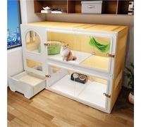 ROPSHTSF Cat cage, Home Indoor cat cage, cat Villa, Two-Layer Three-Layer cat House, Luxury pet cat cage, cat House, cat Box, cat cage with Litter Box, Plastic cat House(105 * 45 * 70cm)