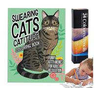 Roqalmia Cat Coloring Book for Adults | Cute Multifunctional Cat Coloring Book - Relaxing Activity Set Paint Crafts for Lovers Hobbies Enthusiasts Teens Women Relaxation