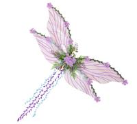 Roqalmia Fairy Wings, Adult Butterfly Wings with 3D Flowers and Leaves Decor, Dress Up Props for Girls Women Halloween Stage Performance Event
