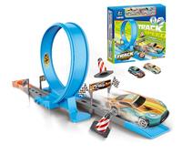 Roqalmia Kids Race Track Set | Boy Car Race Track Sets | Wall-Climbing Kit with 360 Degree Rotation for Toddler Indoor Outdoor Travel Home Party Easter