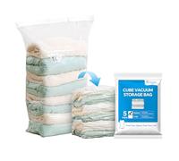 Roqao Cube Vacuum Storage Bags for Bedding, 5 Pack Medium Vacuum Seal Bags, Clothes Storage Bags, Space Saver Bags for Blankets and Clothes(30x50x70 cm)