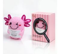 Roqei Positive Crochet Animals Axolotl, Handmade Emotional Support Crochet Axolotl Decor, Mini Funny Gifts for Girls Teens Friends, Birthday, Christmas, Easter, Graduation Teacher Appreciation