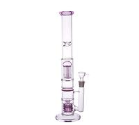 RORA 16inch Pink Glass Bong Honeycomb with Birdcage Filter Recycler Big Straight 18.8mm Bongs (Pink)