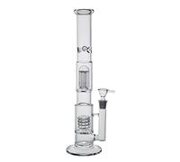 RORA Glass Bong Tree Dome and Bird Collar Percolator Glass Pipe Bongs 18.8mm Bowl Waterpipe 16" Tall (Clear)