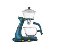 RORA Glass Teapot Set Semi Automatic Drip Rotating with Infuser Lazy Kungfu Tea Pot Set (Deer Teapot)