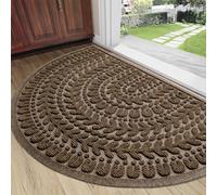 RORA Half Circle Door Mat Front Door Mat Outside Entrance Welcome Mats Outdoor Indoor Semicircular Doormat for Outdoor Half Round Door Mats for Garage Muddy Paws 24"x36"