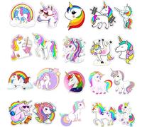 RORANIC Cute Unicorn Stickers for Girls,50Pcs Reusable Matte Waterproof Vinyl Unicorn Sticker for Water Bottles,Colorful Aesthetic Rainbow Unicorn Stickers for Cups,Flask,Laptop,Phone,Bike,Skateboard