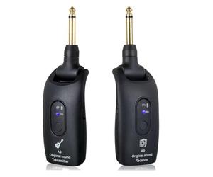 Rordigo 2.4GHz Wireless Guitar System Rechargeable Audio Wireless Transmitter Receiver for Electric Guitar Bass -Black Easy Install Easy to Use