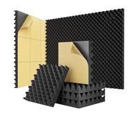 Rordigo 24 Pack Self Adhesive Egg Crate Sound Proof Foam Panels 2x12x12Inch, Acoustic Foam for Home & Studios Easy to Use