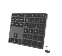 Rordigo 35-Key Bluetooth Numeric Keyboard Aluminum Alloy Rechargeable Wireless Numeric Keyboard for Desktop, Laptop and Tablet Easy to Use