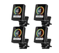Rordigo 4 Piece Guitar Tuner Rechargeable Clip On Tuner for Guitar Bass Ukulele Accessories Parts Set Violin Suit for Professional or Beginner