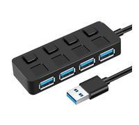 Rordigo 4-Port Button USB3.0 HUB Switch USB Splitter1 to 4 Hub Type-C Extender for Laptop Computer Replacement Spare Parts B