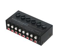 Rordigo 6 Channels Passive Stereo Mixer Mini Audio Mixer Portable Sound Mixer Input Ultra Low Noise for Live Studio Easy Install