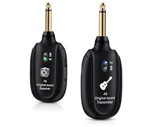 Rordigo A8 Wireless Guitar System Rechargeable UHF Audio Wireless Transmitter Receiver for Guitar Bass Violin Keyboard Easy Install Easy to Use