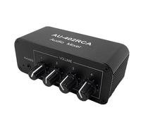 Rordigo AU-402RCA Stereo Audio Mixer Multi-Channel Audio Source Reverberator Volume Control 3.5mm Headphone Driver 4 Input Easy Install Easy to Use