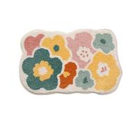 Rordigo Cute Flower Bathroom Rug, Machine Washable Bathroom Floor Mat, Extra Soft Absorbent Non-Slip Bath Rug Easy Install Easy to Use,40x60cm