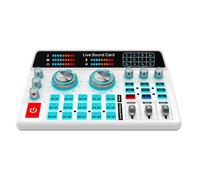 Rordigo H9 Audio Mixer USB External Sound Card Headset Microphone Live Transmission Sound Card for Mobile Phone Computer