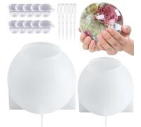 Rordigo Large Resin Mould Seamless Globe Epoxy Resin Casting Mould for DIY Crafts Flowers 2 Pieces