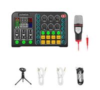 Rordigo Professional Audio Mixer with Microphone Set, Audio Interface with DJ for Streaming Gaming