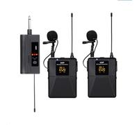 Rordigo UHF Wireless Dual Lavalier Microphone System Lavalier Microphone 30m Range for DSLR Camera Phone Interview Recording Lapel Mic