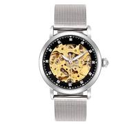 RORIOS Automatic Mechanical Watch Women Luminous Skeleton Dial Stainless Steel Dial Ladies Watches, Black A, Vintage