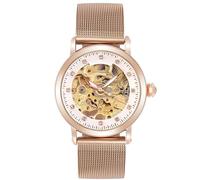 RORIOS Automatic Mechanical Watch Women Luminous Skeleton Dial Stainless Steel Dial Ladies Watches, Rose Gold, The Style of the Watch is 'Elegant' Due to its Refined Design with a Skeleton dial,